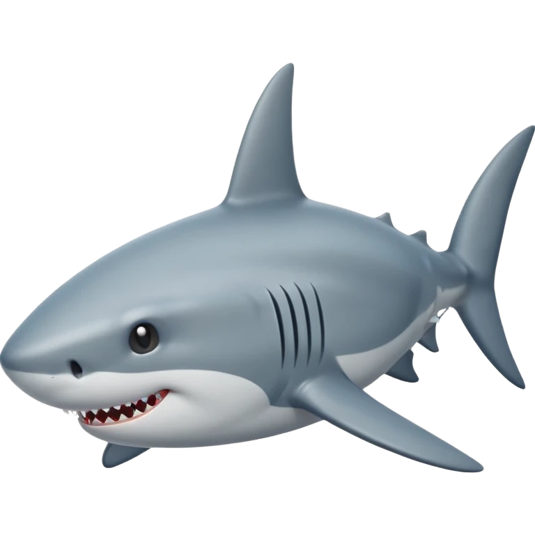 side view of shark body with a cat face emoji