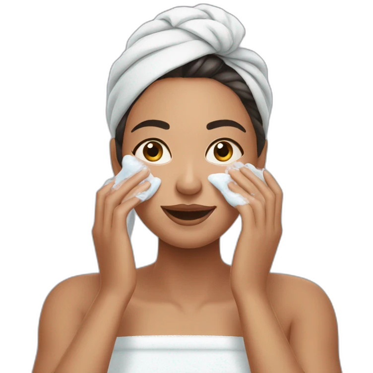 pretty woman washing face emoji