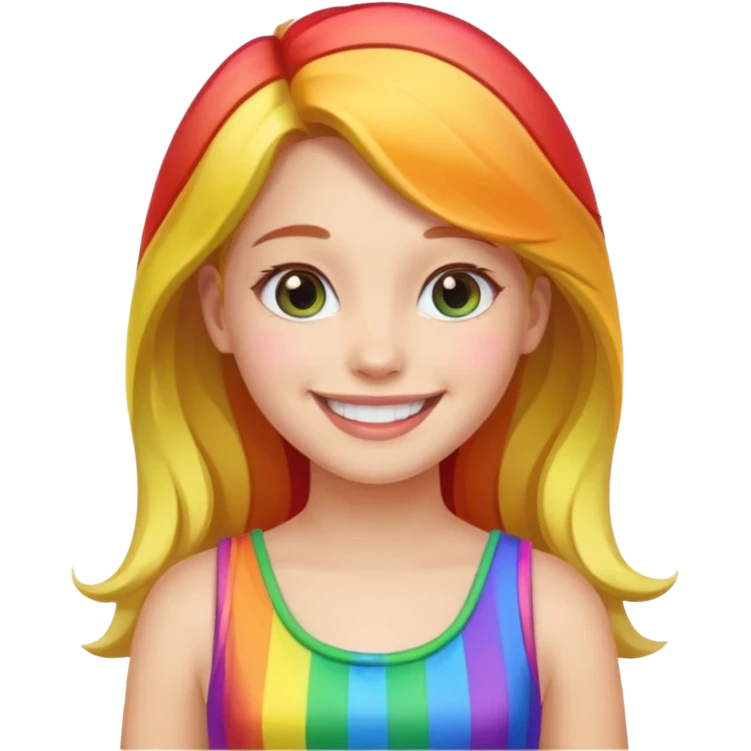 girl with rainbow dress emoji