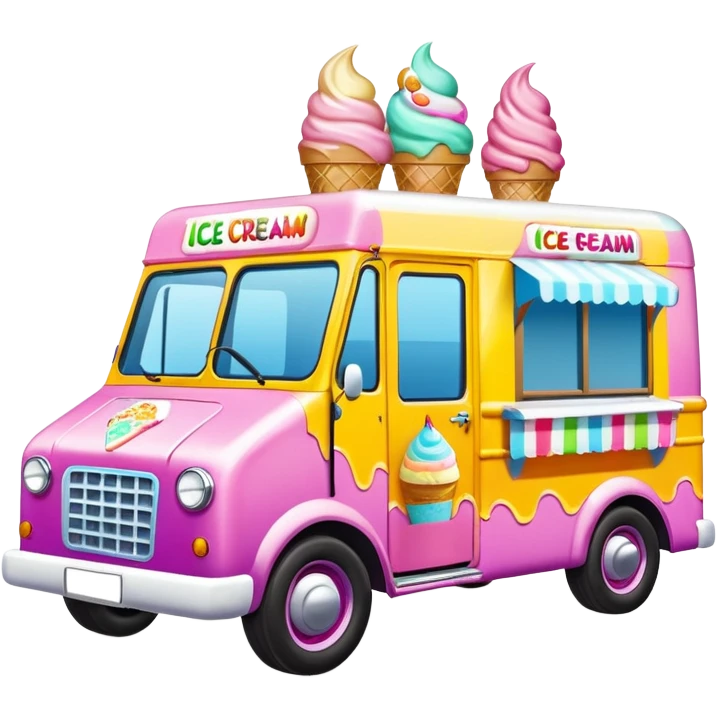 Colorful ice cream van emoji