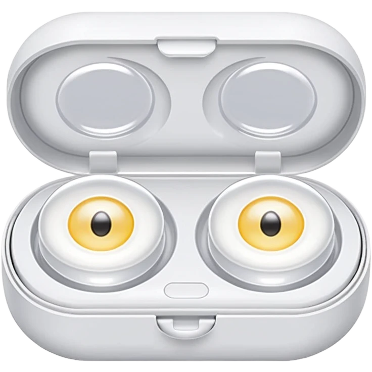 2 contact lenses white travel mini case emoji
