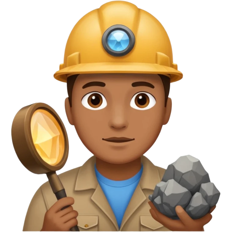 mineral rock fan geologist face emoji