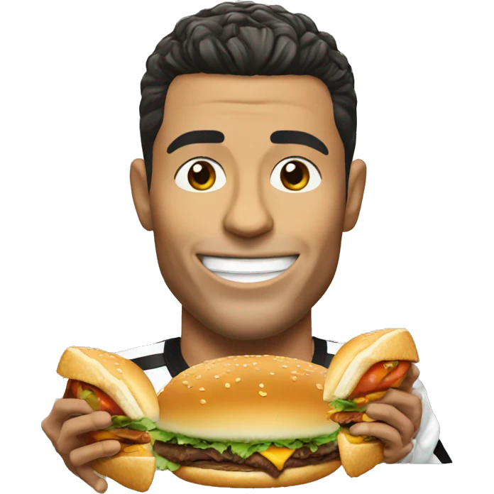 Cr7 eat a burger emoji