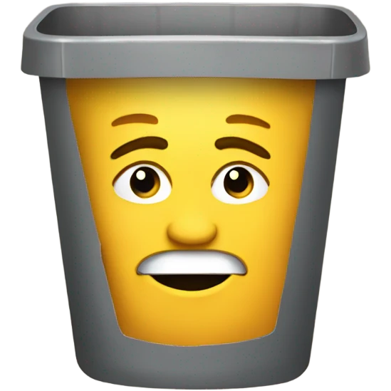 man is in the trash can. emoji