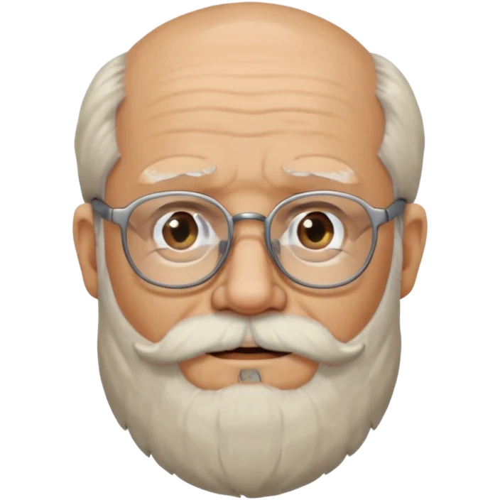  portrait of old man with big, scruffy beard wearing glasses emoji