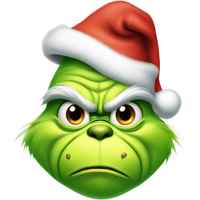 the grinch wearing a santa hat emoji
