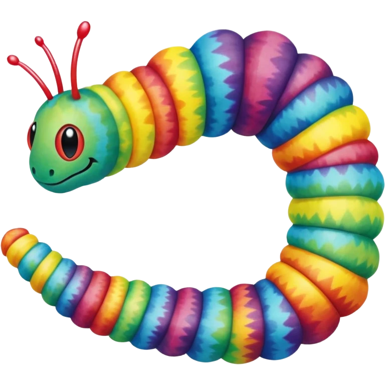 Tie dye caterpillar emoji