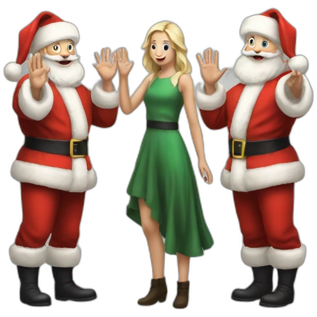 Full height Actively gesturing with hands pale skin Santa Claus emoji
