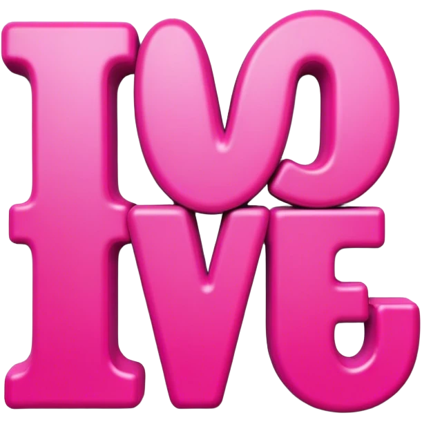 I love you in big pink letters emoji