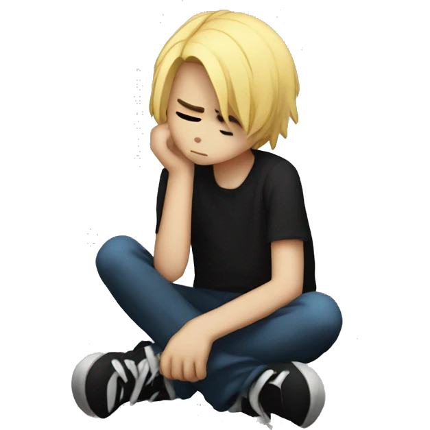 Depressed emo scene boy emoji