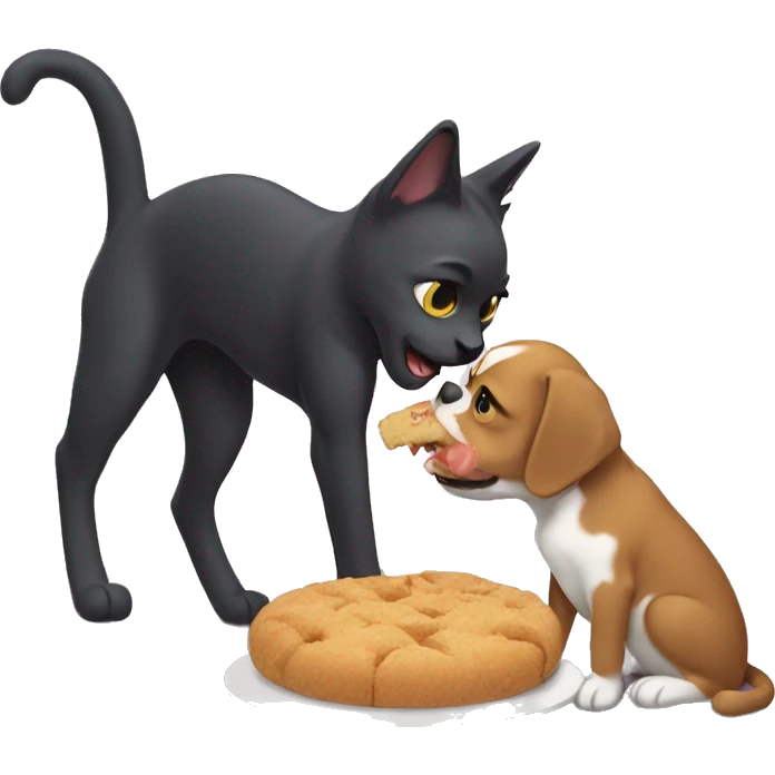 Cat eating dog emoji