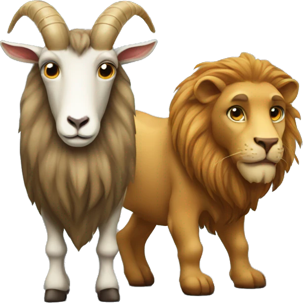 A goat and a lion  emoji