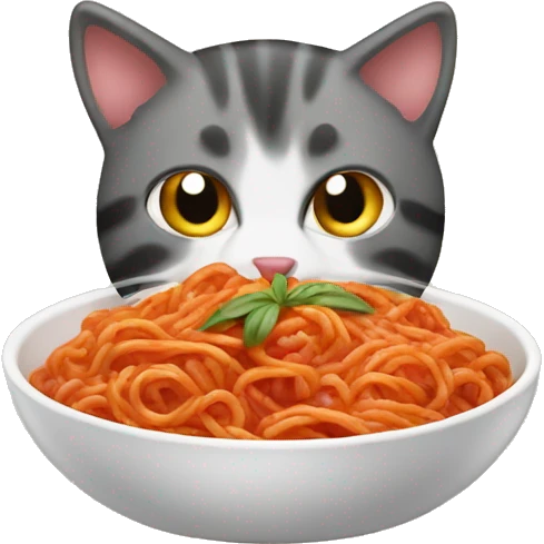 Cat eating bolognese  emoji