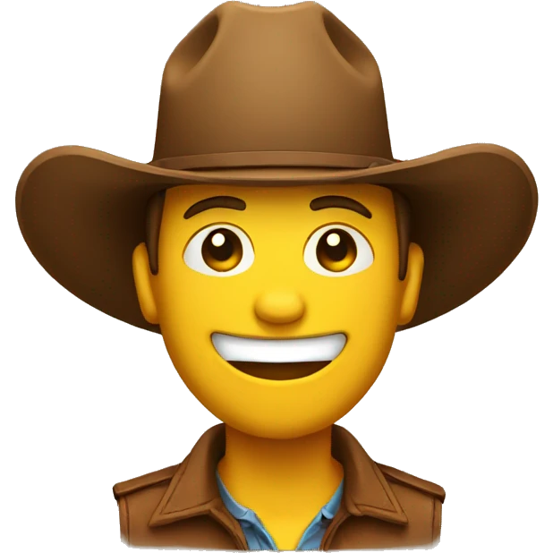 smileyface with brown cowboyhat emoji