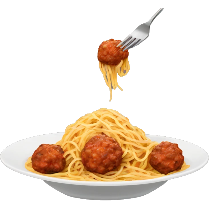Spaghetti with meatballs emoji