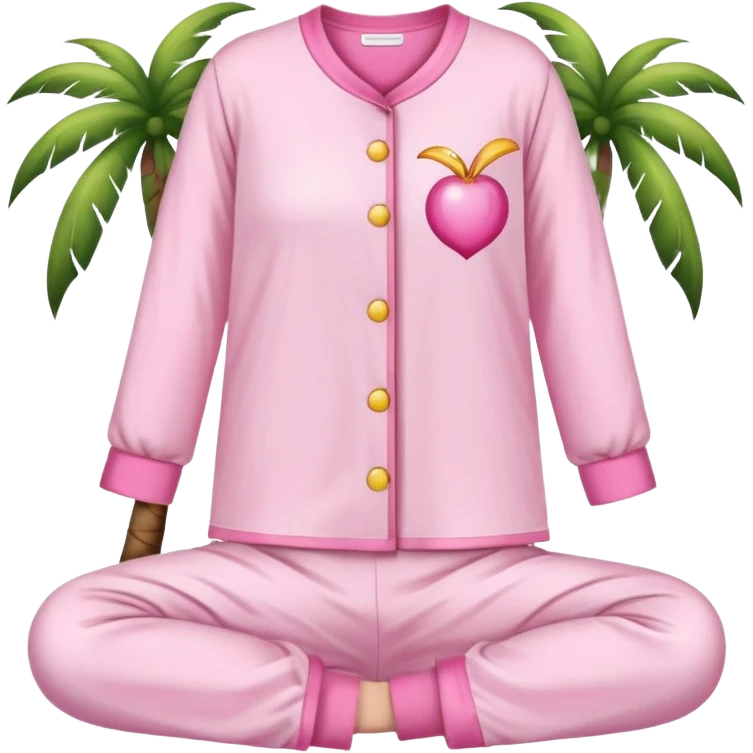 Pink palm puff pajamas emoji