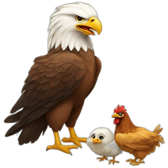 eagle and chicken chicks emoji