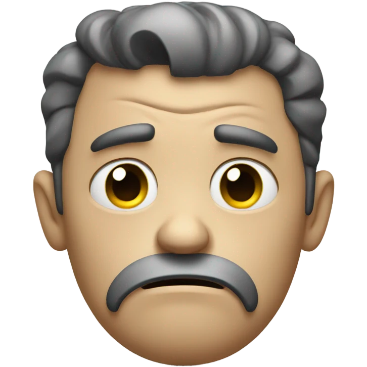 Grumpy thinking face emoji