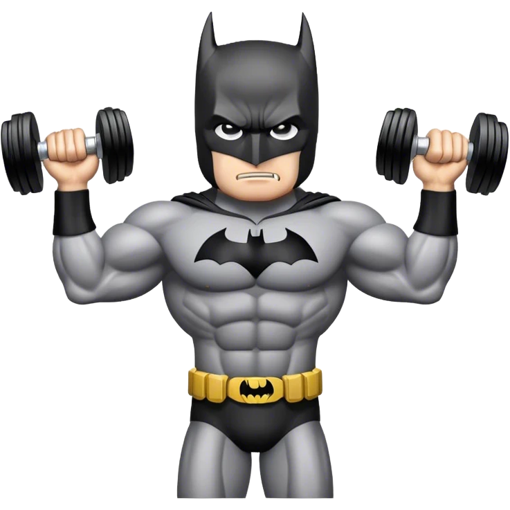 Batman with dumbell emoji