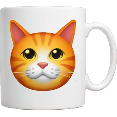 Halloween coffee mug with orange cat on it emoji