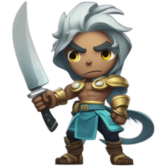 brawlhalla character giving a thumbs down with a knife in his other hand emoji
