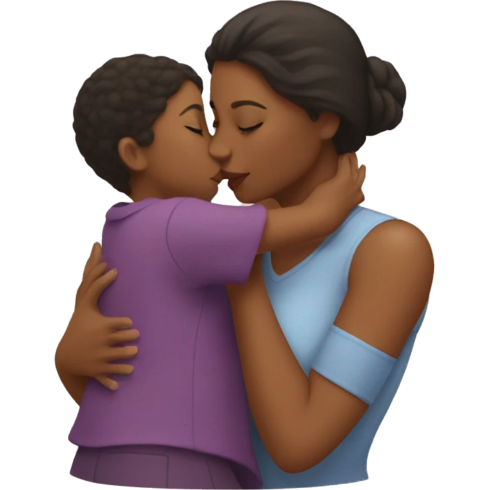 Mom kissing daughter  emoji