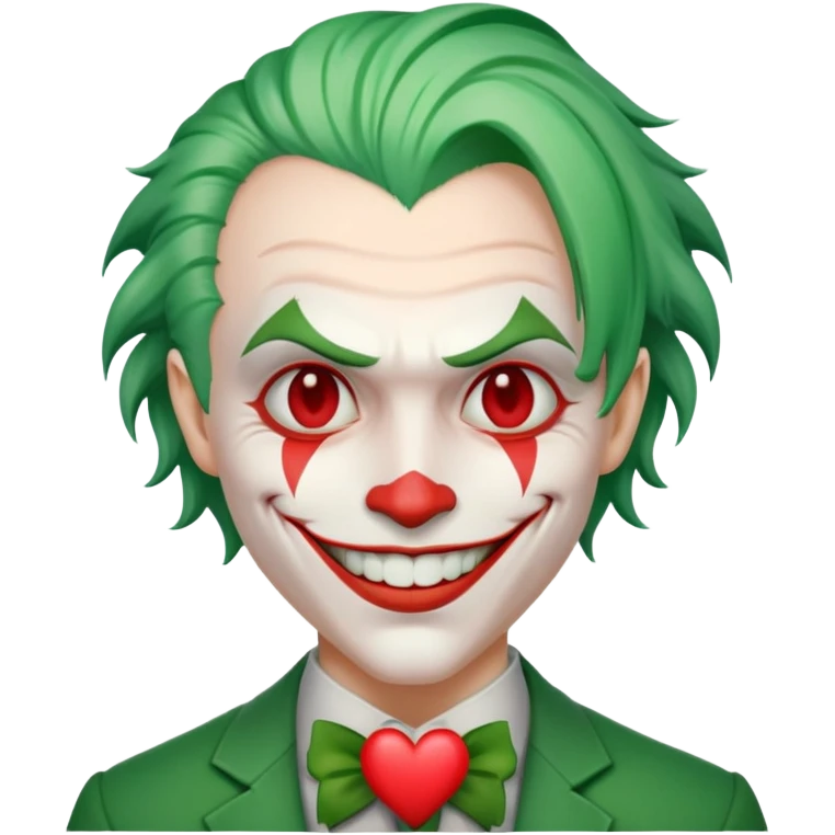 The Joker villain with a heart surrounding him emoji