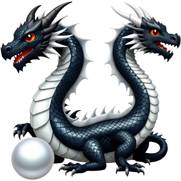 Black dragon white dragon emoji