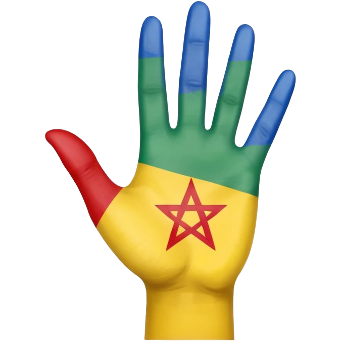 UNE PETITE MAIN COLORE DE DRAPEAU AMAZIGH emoji