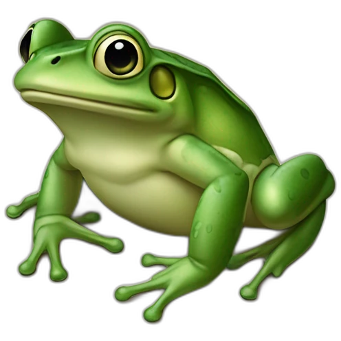 Une grenouille sur une fusée emoji