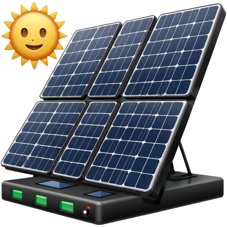 Solar panel array with an inverter and battery Bank emoji