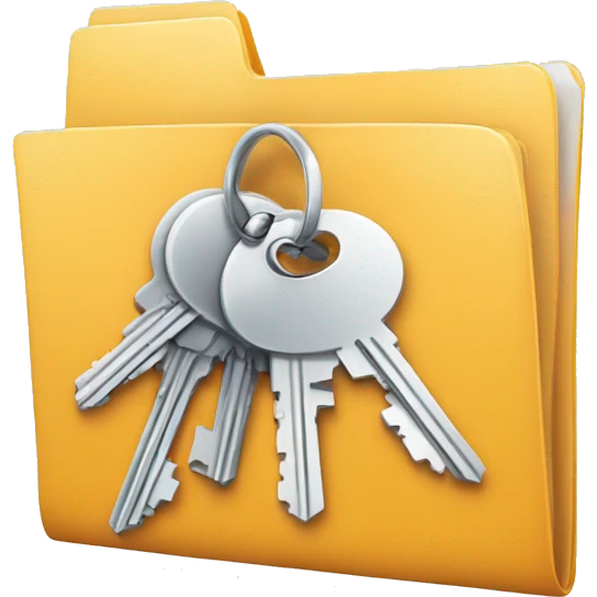 folder with documents and keys on it emoji