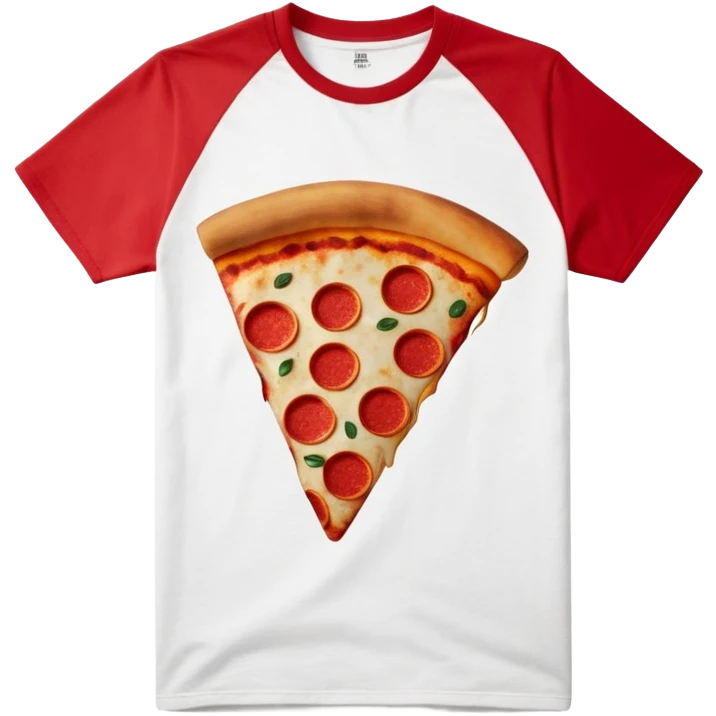 graphic tee shirt with a pizza slice design emoji