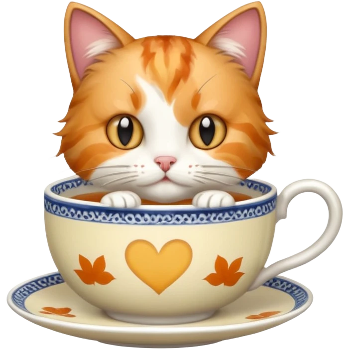 Cat sipping tea emoji