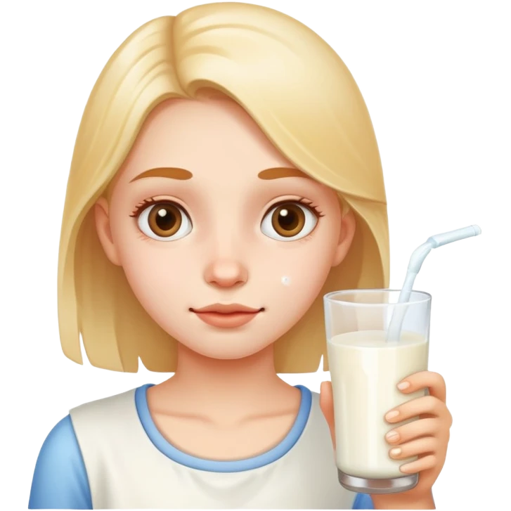 Girl with milk on face emoji