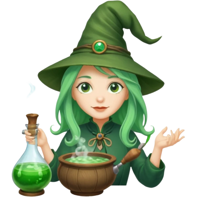 green witch cooking potion emoji