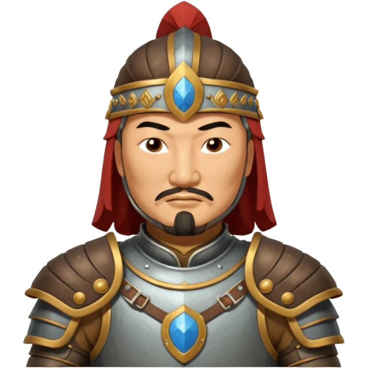 Genghis Khan in armor in 3/4 position emoji