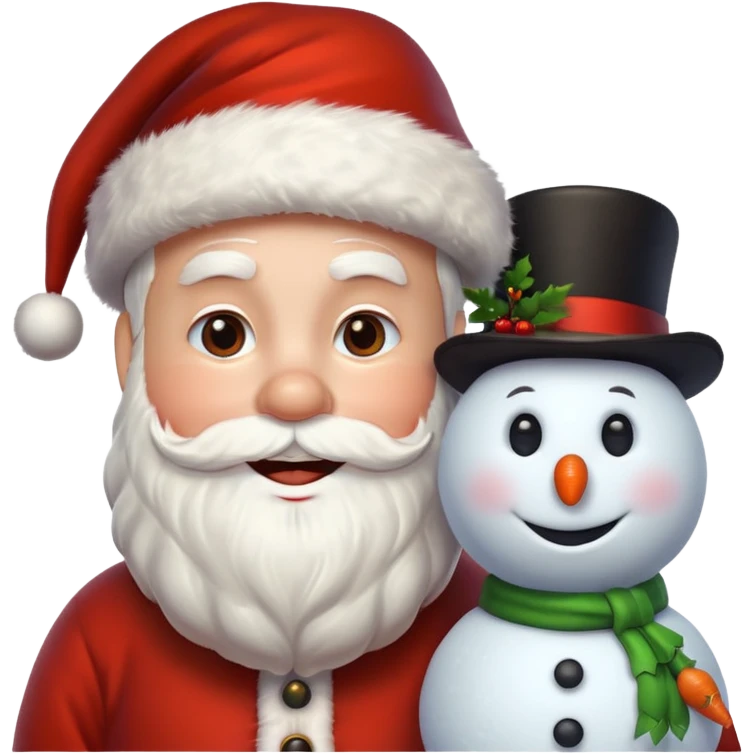 Santa and snowman emoji