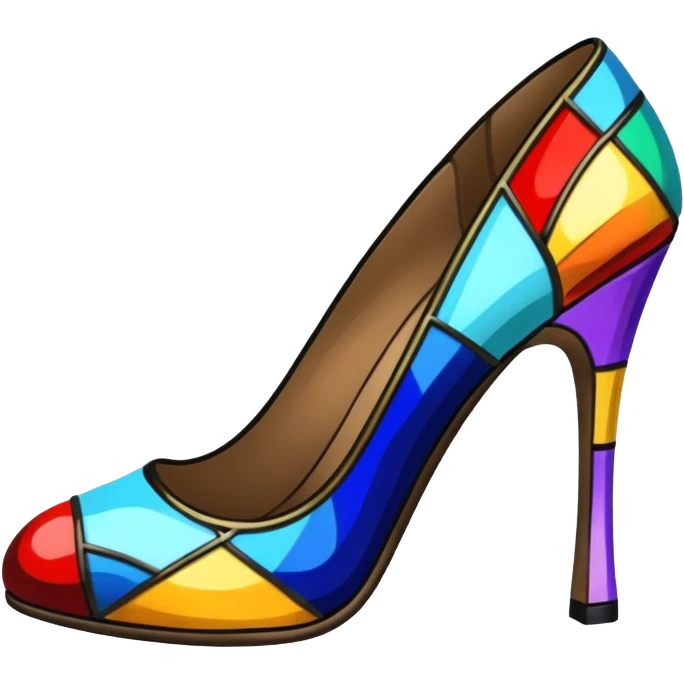 Stained glass heels emoji