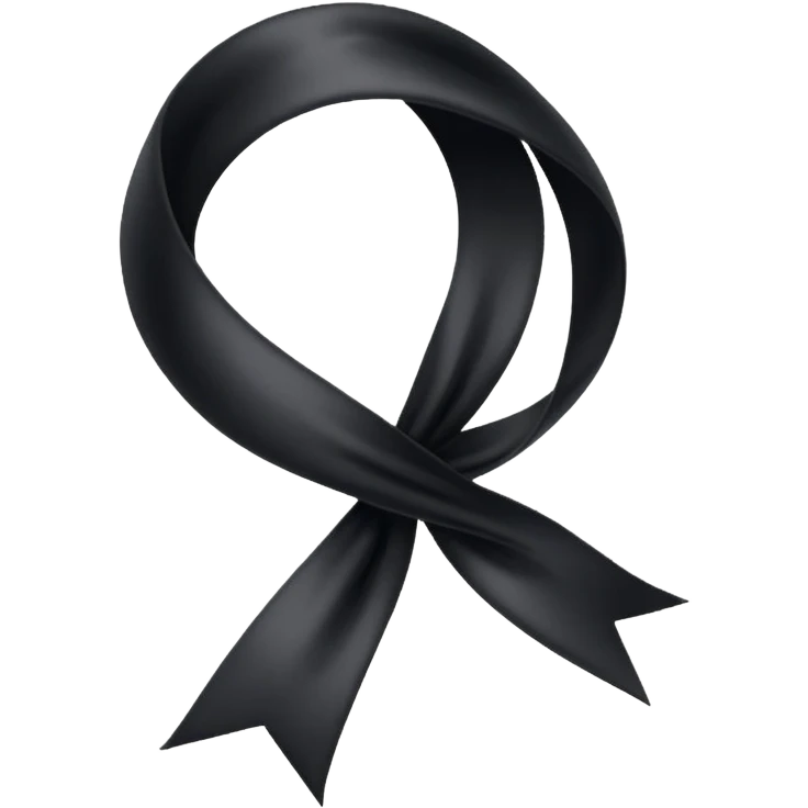 black ribbon, simple and elegant emoji