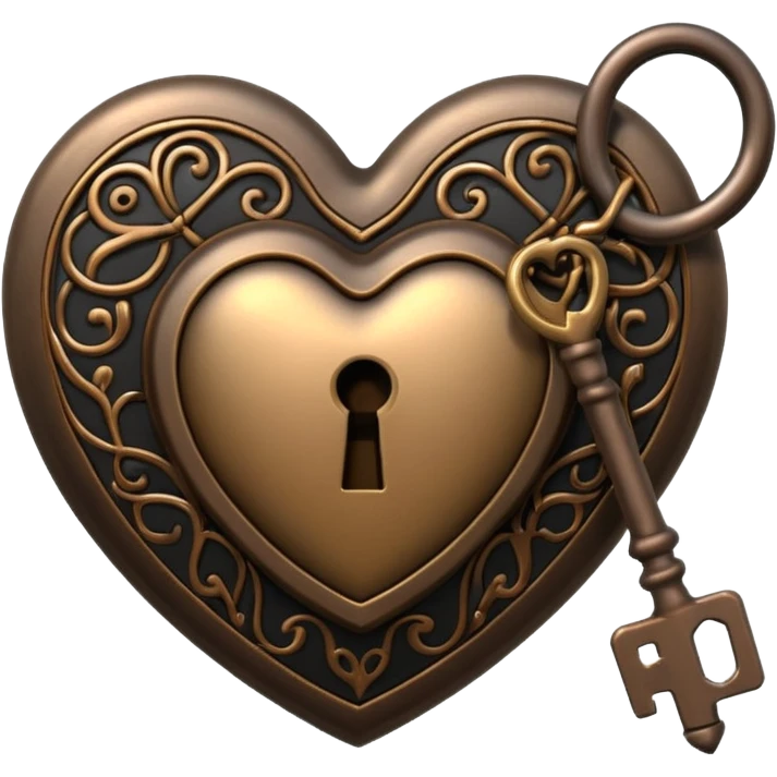 heart with a dark lock and key emoji