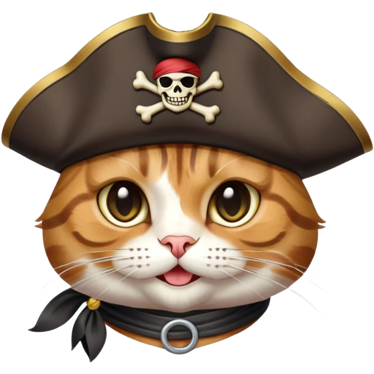 Happy cat pirate emoji