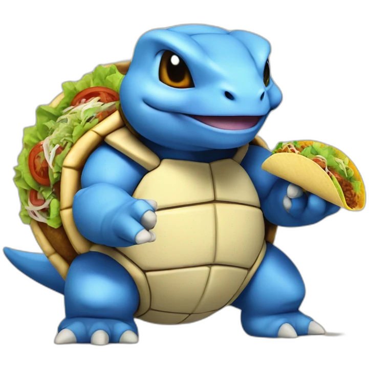 Blastoise with a taco emoji