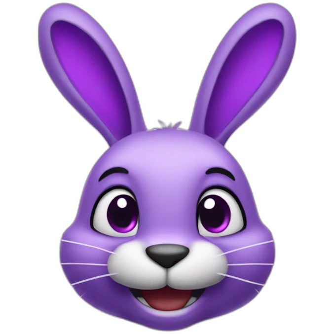 Animatronic purple hare smiling with hearts on his eyes  emoji