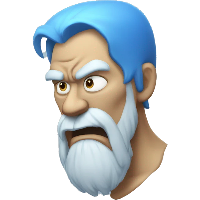 blue giant with a white beard angry emoji