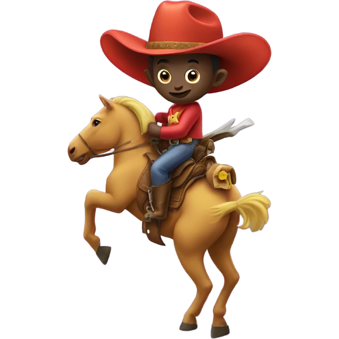 A teletubby on a horse as a cowboy  emoji