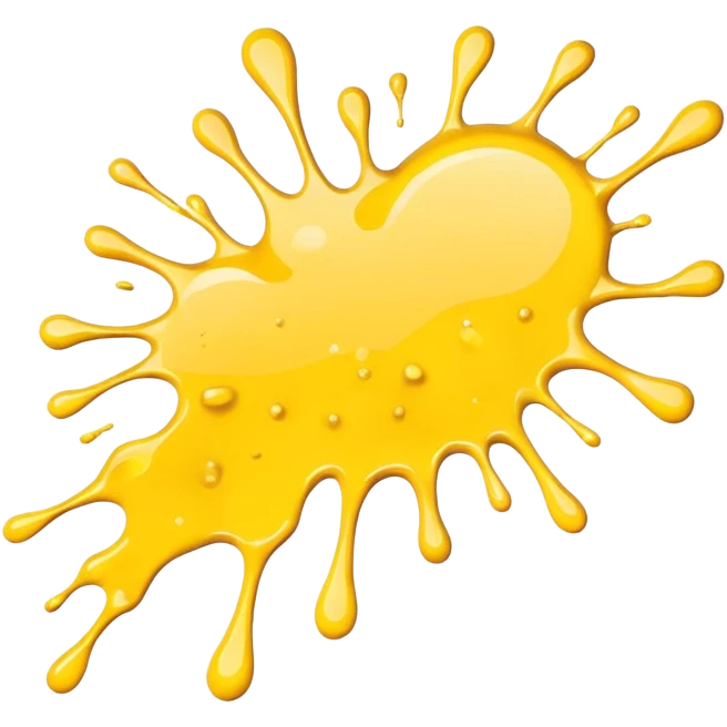 paint splatter, spilled paint, yellow color. emoji