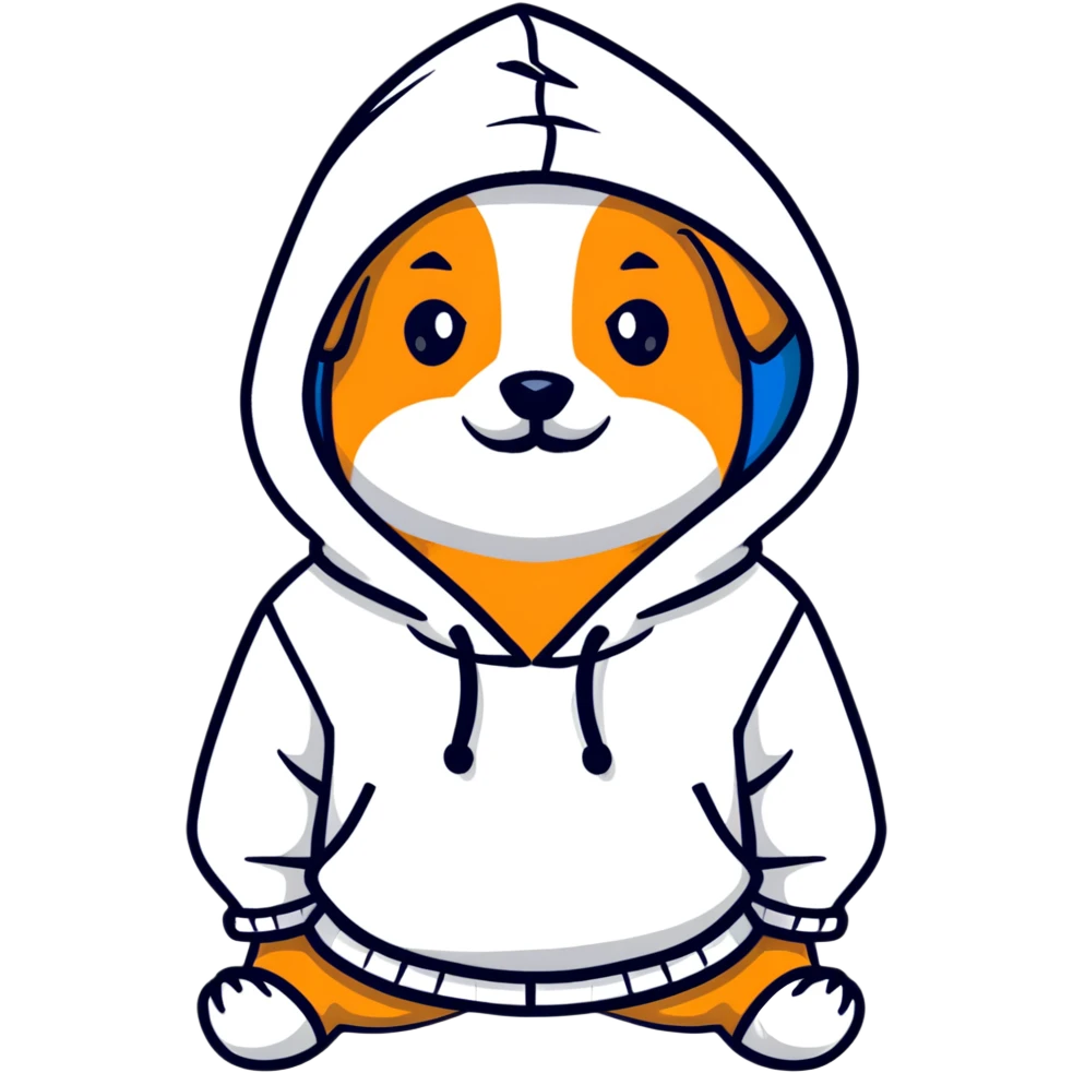 Dog wearing a hoodie emoji