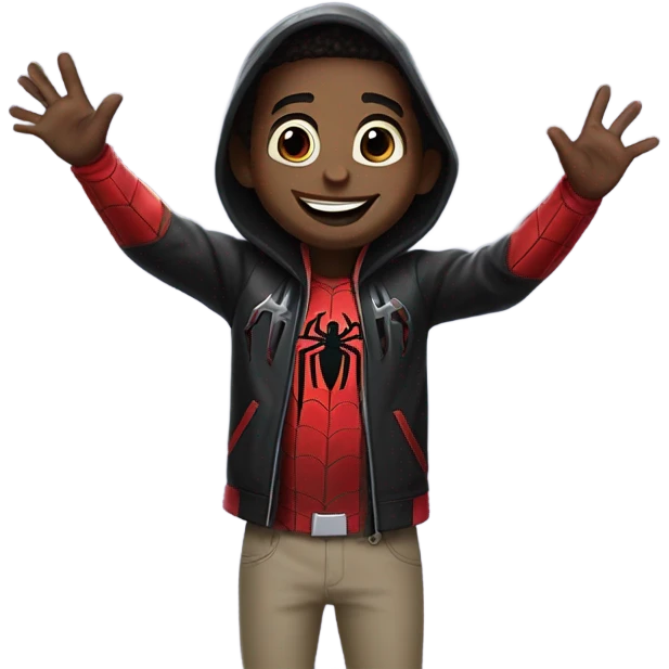 miles morales waving hi emoji