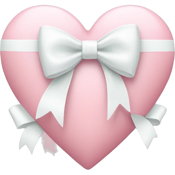 Pastel pink heart with white bow emoji